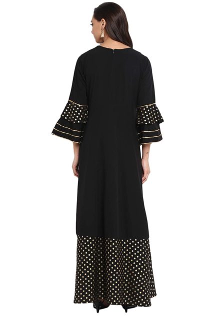 Women’s Black Poly Crepe Anarkali Kurta