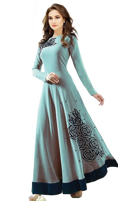 Women’s Georgette Long Anarkali Gown with Dupatta (Free Size)