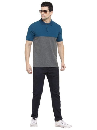 Men’s Half Sleeves Polo Neck Cotton Blend T-Shirt