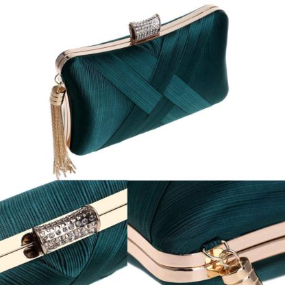 Women's Elegant Tassel Velvet Evening Party Clutch Bags - Image 6