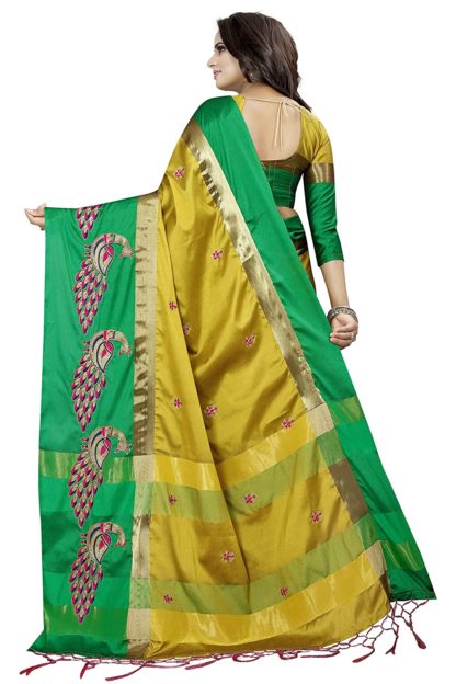 Self Design Kanjivaram Cotton Art Silk Saree With Blouse Piece