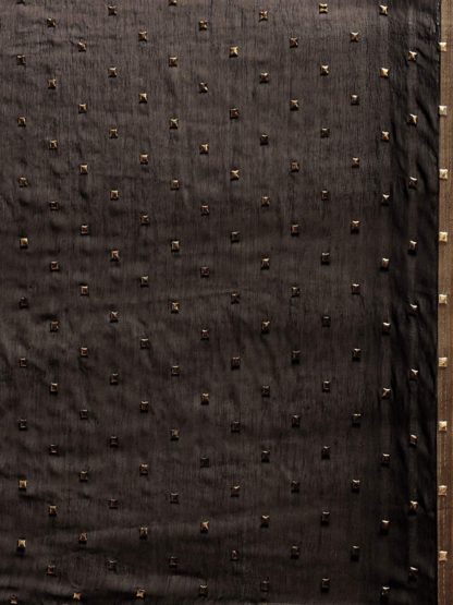 Women’s Chiffon Gold Print Polka Dots Saree