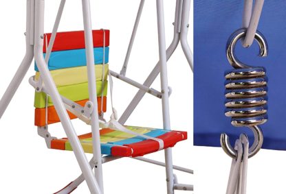 Kids Swing with Canopy Roof for Children Babies Indoor Outdoor 78x105x115cm (Multicolour)