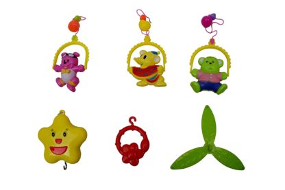 Vibgyor Vibes™ 5 PCS Lovely Colourful Musical Hanging Rattle Toys With Hanging Cartoons For Toddlers - Image 4